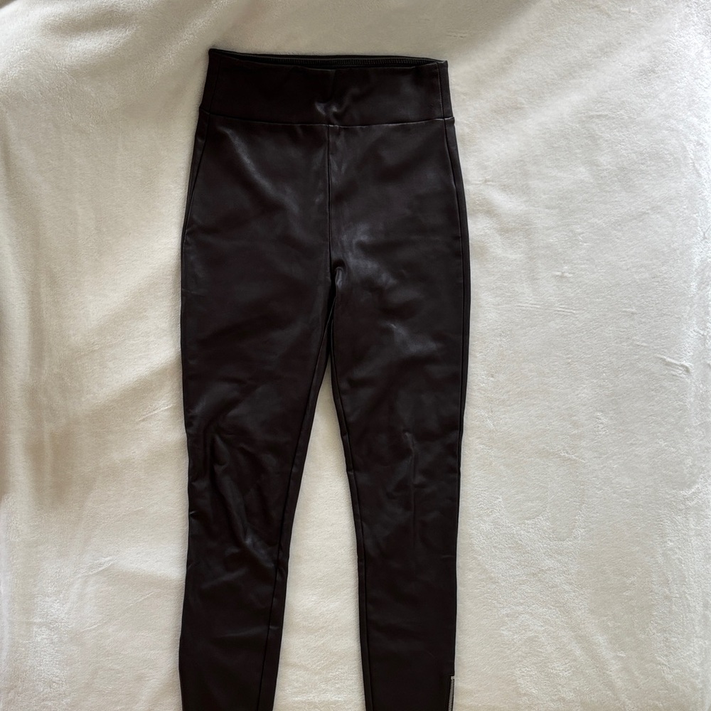 Abercrombie & Fitch Chocolate Brown Faux Leather Leggings